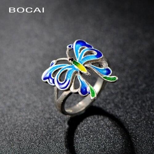 Cloisonne filigree Enamel Jewelry Sukhothai 925 Silver Butterfly handmade folk style can wholesale process