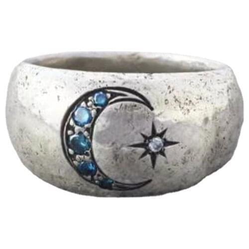 Festival Anniversary Gifts Vintage New Ins Style Moon Sun Silver Color Rings Women Fashion Simple Ladies Jewelry
