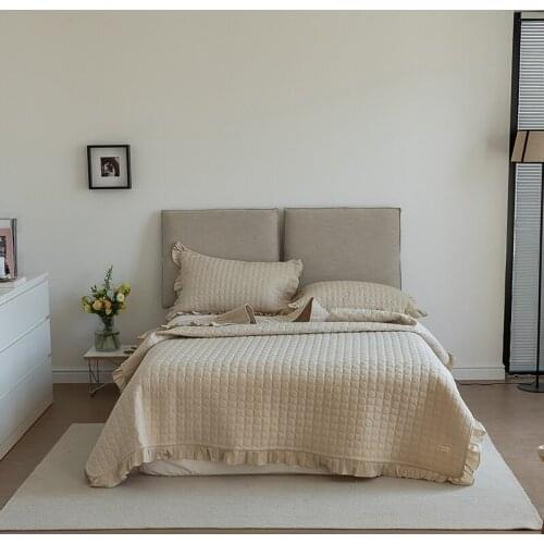 4 Color Designs Ruffle Cotton Bedspread Soft Comfortable Coverlet Bed Cover Set Blanket Bed sheet Bed Linen Pillowcase Textile