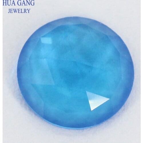 Round Shape Deep Blue Rose Cut Glass Beads Stones Flat Bottom Loose Glass Gems 8mm Wholesale Beads For Jewelry Making