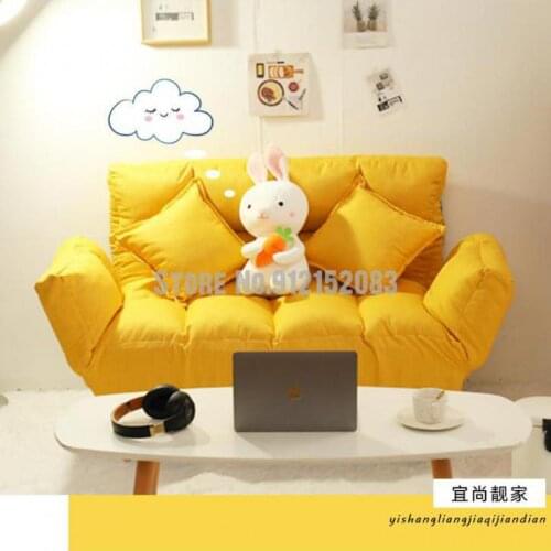 Lazy sofa small apartment bedroom small sofa rental room foldable double sofa bed net red simple tatami