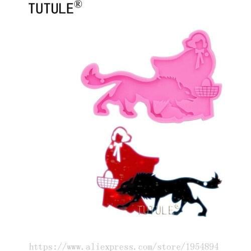 Little Red Man Shiny Wolf Keychain Mold-Keychain Silicone Mold - Jewelry Making Epoxy Resin Mold,Cake,Clay,Necklace mould Mold