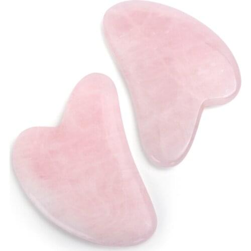 Natural Jade Gua sha Stone Board Massage Rose Quartz Guasha Plate Jade Face Massager Scrapers Tools For Face Neck Back BodyTool