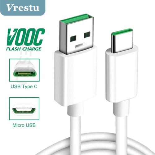 Micro USB Type C Cable for OPPO VOOC Flash Charge Kabel 5A 4A 7 Pin Microusb Super Flash USBC Cord for Reno K5 K3 Find X A11 R17