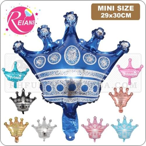 Mini Princess Prince Crown Foil Balloons Gold Ballons Birthday Party Wedding Decorations Childrens Birthday Balloons Supplies