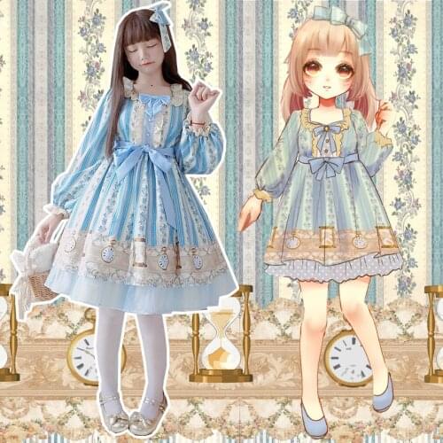 2020 New Girls Gothic Lolita Dress Cute Party Goth Casual Dress Vintage Lolita Sets Soft Sister Fairy Daily Dress For Women