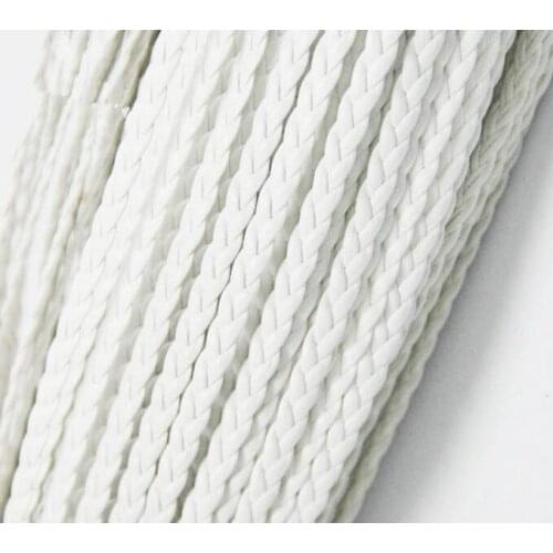 Wholesale 100meters 328 feet 7mm Wide White Flat Faux Braid Leather Cord, Bracelet Cord, DIY Accessory Cord