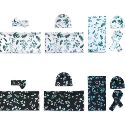 Newborn Swaddle Wrap Headband Hat Baby Cotton Receiving Blanket Hair Band Cap F3ME