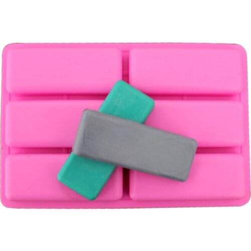 Rectangle Silicone Soap Mold 6-Cavity Handmade Soap Making Mould