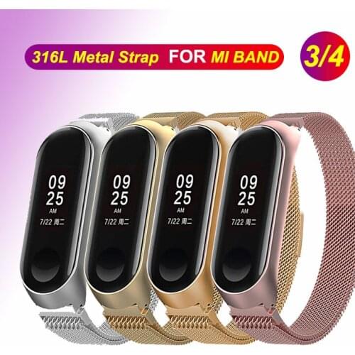 Metal Watch Strap For Mi Band 3 4 Strap Wristband smart Accessories Sport Love Bracelet For Xiaomi Band 3 4 Strap