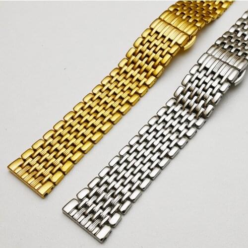 Stainless Steel Watch Strap Band Bracelet Women Men 12mm 14mm 16mm 18mm 20mm 22mm Silver Gold Straight End Watchband for Samsung
