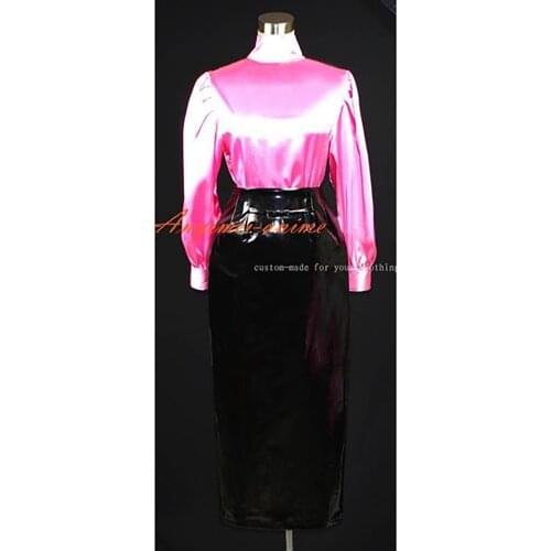 Sissy Maid Dress Gothic Lolita Punk Pvc Satin Outfit Cosplay Costume Tailor-made[G390]