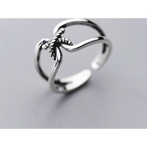 Retro Style Double Twist X Shaped 925 Sterling Silver Jewelry Personality Thai Silver Cross Creative Opening Rings R666