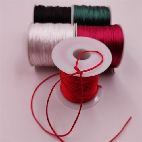 50Meters X 1MM Chinese Knot Rattail Satin Cord for Braided Macrame String Jewelry Findings Beading Rope 34 Colours