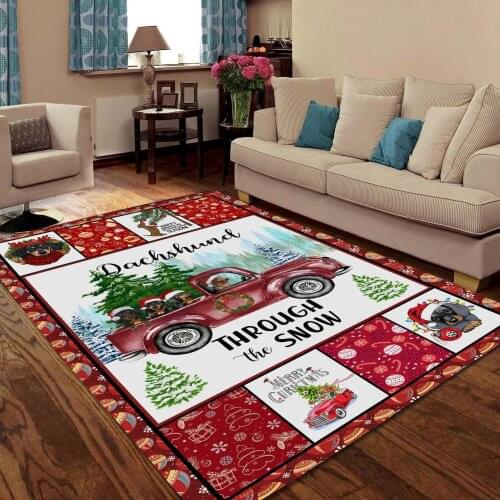 Dachshund Christmas 3D Printed Rugs Mat Rugs Anti-slip Large Rug Carpet Home Decoration