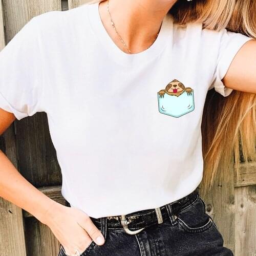 Cute Cartoon Animal Graphic Printed 100%Cotton Women Tshirt Trendy Funny Casual Summer Pullovers O-Neck Short Sleeve Top Tees
