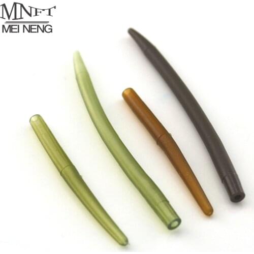 MNFT 100pcs Carp Fishing Hair Rig Cone Rubber Sleeve Brown Color Anti-tangle Tube for Carping Accessories