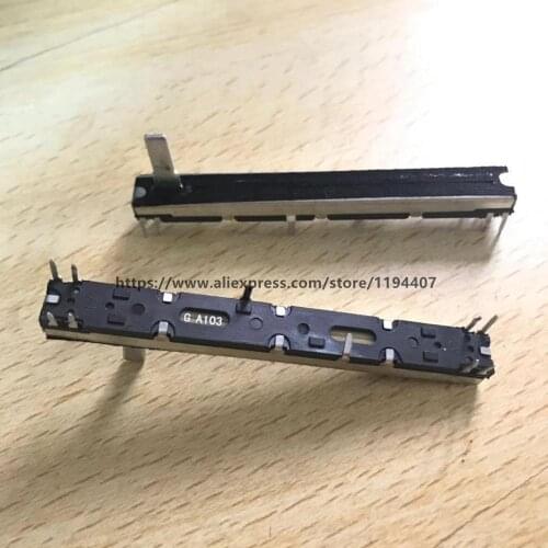2pcs for Mickey MACKIE mixer fader potentiometer 75MM long double- A10K A10KX2 Potentiometer Stereo Slide 2-channel