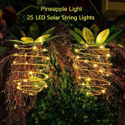 2PCS Solar Garden Light Pineapple Hanging Solar Light Solar Wall Lamp Fairy Light For Home Garden Party Tree Outdoor Decor