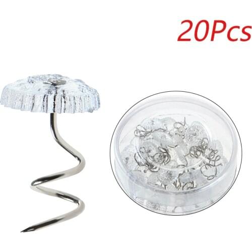 20pcs Sofa Cushion Fixer Sheet Anti Slip Fixing Nail Transparent Twist Nail Blanket Cover Fixing Tool Household Holder