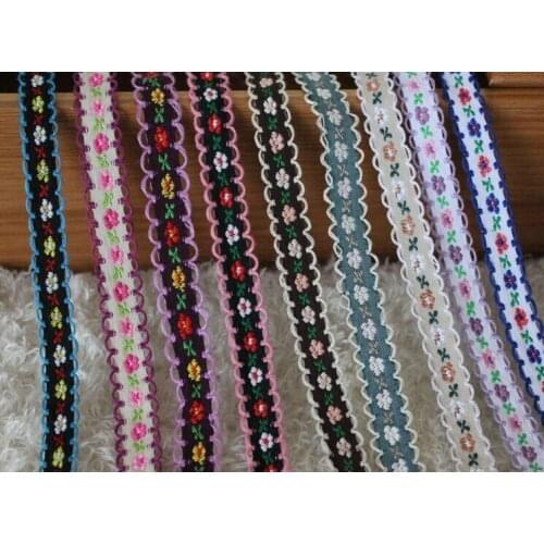 22yards embroidery 1.2cm Ribbon Hair Accessories many colors.for clothes craft sewing