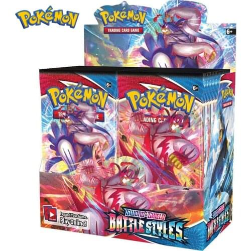 36 Bags/360Pcs Pokemon Cards Box Toys TCG: Sword & Shield Battle Styles Booster Bag Sealed Trading Card Game Collectible Toys