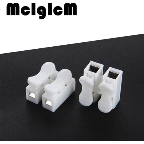 50pcs CH2 Spring Wire Connectors Electrical Cable Clamp Terminal Block Connector LED Strip Light Wire Connecting Terminal