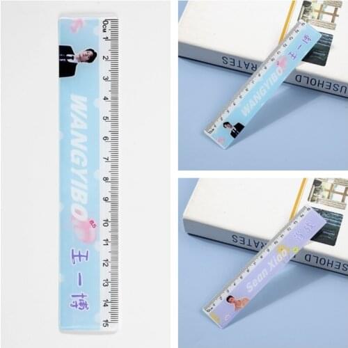 Xiao Zhan Wang Yibo Acrylic Ruler Student Stationery The Same Style Star Cheers Around Cute School Supplies Kwaii Acessorios