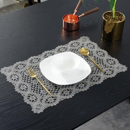 PVC Home Decoration Accessories Modern Coaster Set Placemats for Table Table Mats Gold Placemats for Table
