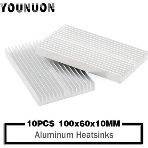 10PCS YOUNUON 100x60x10mm power amplifier Aluminum heatsink heat sink high quality radiator Module radiator special for cooling