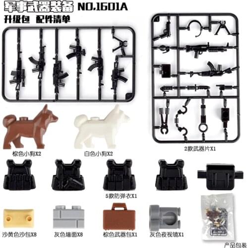 Creator Military Swat Weapon Guns Pack City Police Soldier Builder Series WW2 Army Accessories MOC Building Blocks Toys Creators