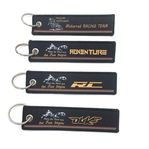 For KTM Adventure Duke RC Motorcycle Key Chain Woven Key Ring Tag Label Chain Black Car Keychain Motor