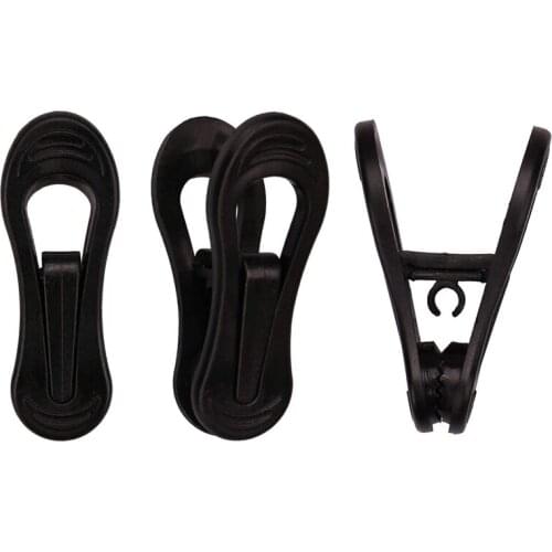 60Pcs Black Plastic Hanger Clips Pinch Grip Clips for Use with Slim-Line Clothes Finger Clips Washing Line Laundry Pegs