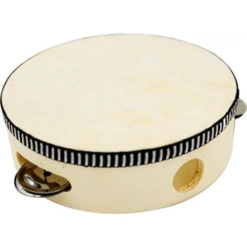 Wooden Tambourine Musical Drum-Beat Instrument Kids Educational Toy Instrument Children Percussion Music Toys for Children 6inch