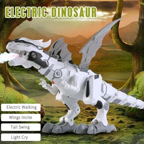 2colors Children Electric Mechanical Walking Dinosaur Simulation Spray Light Sound Sound Educational Toy For Kids Gift And Toy