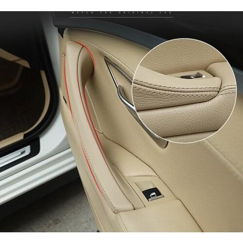 For BMW 5 Series F10 F11 F18 520i 525i 528i 530i 2010-2017 Genuine Leather Car Interior Door Handle Inner Panel Pull Trim Cover