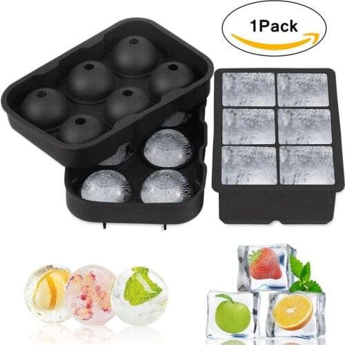 9 Grids Food Grade Silicone Ice Mold Square Round Ice Cube Maker Tray Juice Ice Cream Chocolate Whiskey Cocktail Kitchen Tools