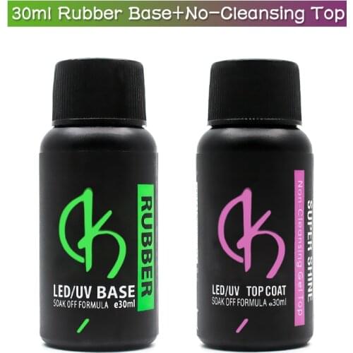 Latest 30ml Thick Rubber Base Coat and Tempered Non Cleansing Top Gel Varnish Nail Art Desgin Primer for Nails Set UV Gel Polish