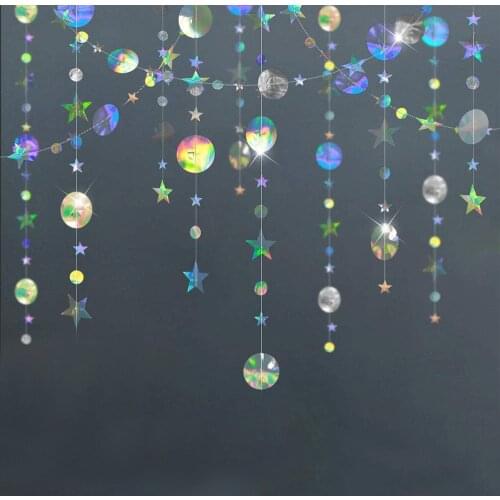 Round Sequins Garland Five-pointed Star Shape Wedding Birthday Party DIY Bride To Be Weeding Decor for Weddings Bridal Shower