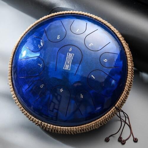 HluruB 11 notes 12.5inch C tones Titanium steel tongue drum Musical instrument Percussion tambourine Ethereal Handpan Meditatio