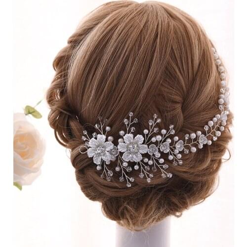 ZMHP295 Flowers Wedding Headbands accessories Bride Crystal Pearl Women Hairpins Bridal Headpiece Hair Jewelry Wreath decoration