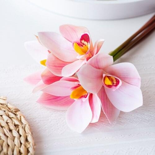 Artificial Fake Phalaenopsis Flowers Moth Orchids Real Touch For Home Garden Wedding Party Decor Arrangements Christmas Party
