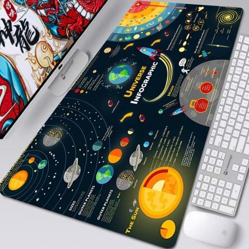 Universe Space Solar System Planet Computer Mouse Pad XXL Large 900x400mm Gaming Accessories Varmilo Keyboard Laptop Mousepad