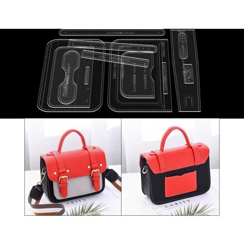 DIY handmade leather Cambridge bag shoulder messenger bag acrylic version drawings leather art pattern template