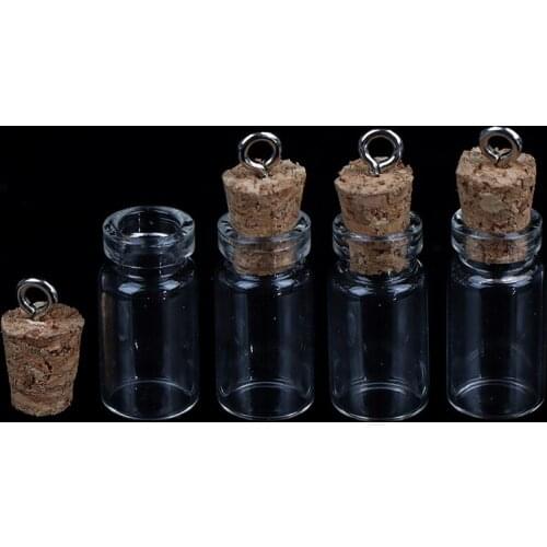 10Pcs Mini Glass Bottles Small Vials Cork Miniature Clear Glass Jars Multi Usage Cork Stopper Wish Glass