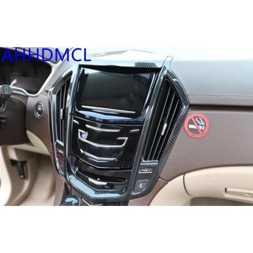 Car Interior Mouldings Sequins Modification Decorative Trim Frame Carbon Fiber Color For Cadillac SRX 2010 2011 2012 2013 - 2015