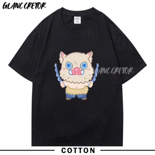 Demon Slayer Mens T-shirt Fashion Round Neck Top Cotton Clothing Short Sleeve Summer Clothes High Quality Printed T-shirt