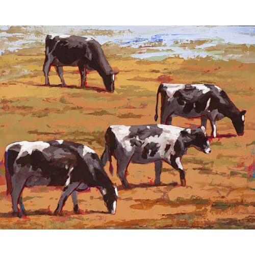 DIY Painting By Numbers Farm Cow Kit Oil Picture By Numbers Animals Wall Art Painting on Canvas Home Decoration Gift