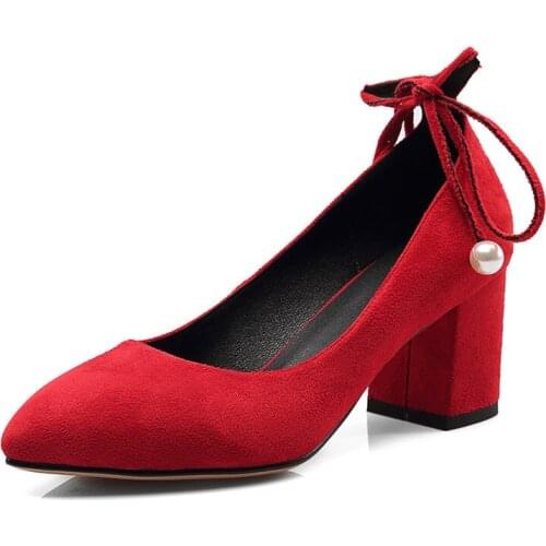 New age season red bridal shoes to 18 years in thick with high code with point size 32 single shoes, 18621-42