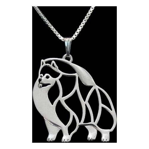 Wholesale cartoon Boho Chic Alloy pomeranian necklace dog pendant jewelry golden colors plated 12pcs/lot